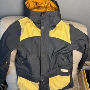 Burton Dryride Hooded Jacket Coat Black and Tan Snowboard Women’s Zip Medium